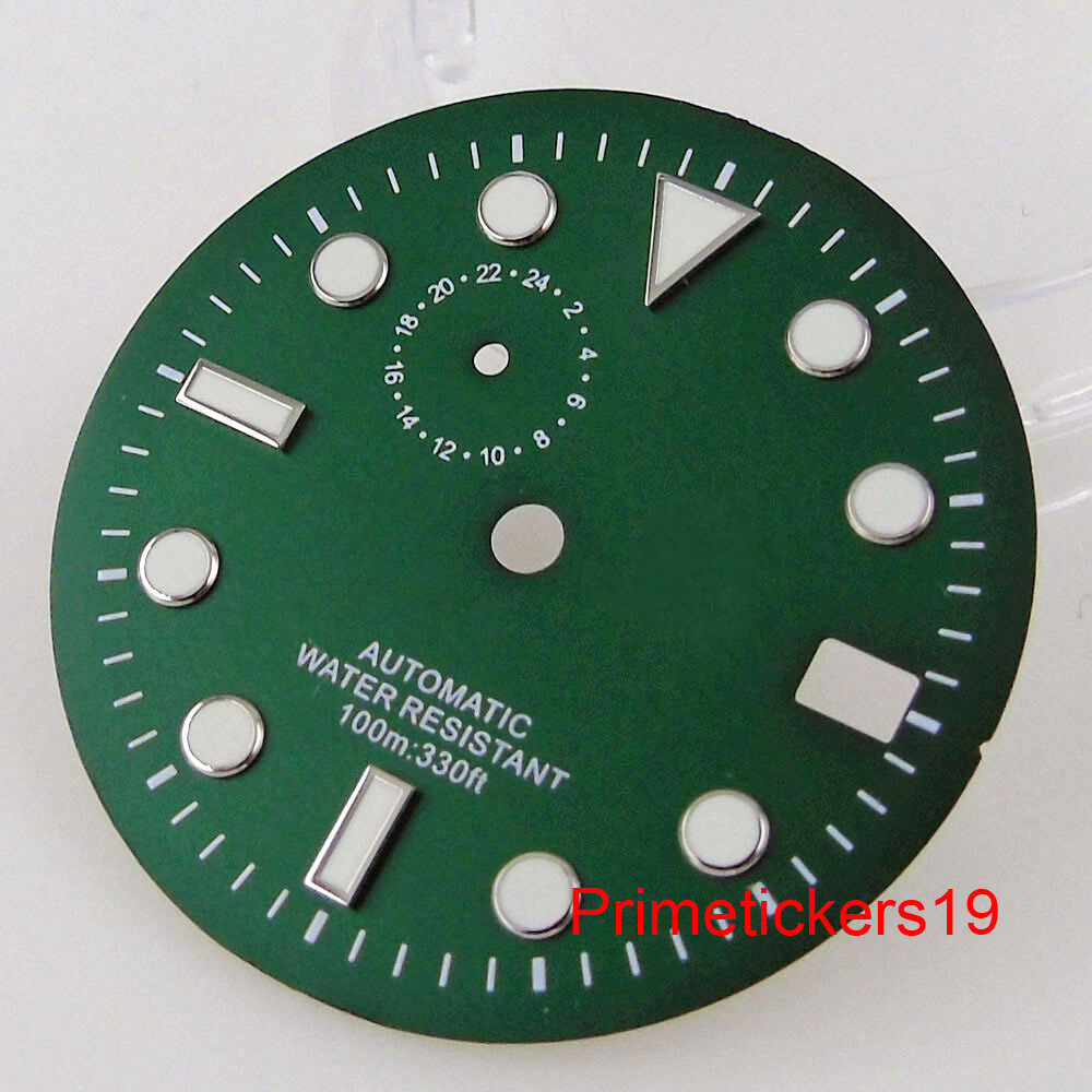 Fit NH37 Automatic Movement 29mm Luminous Watch Dial Face Date Window Spare Part