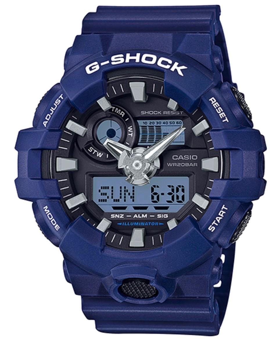 Genuine Casio G-Shock navy blue resin watch band strap GA-700-2A + Pins