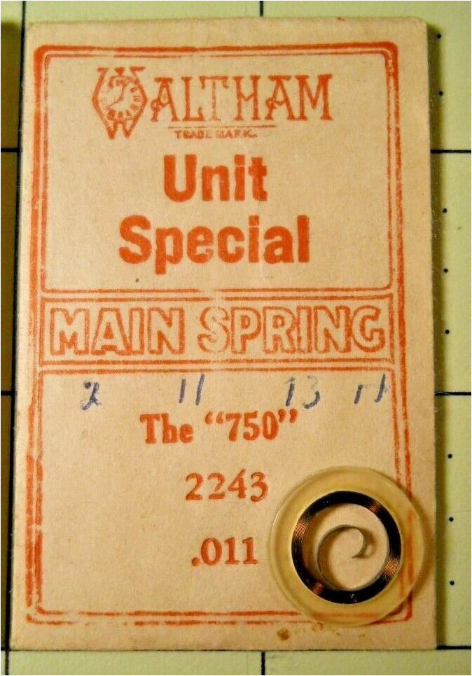 Waltham 2243 .011 The 750 Watch Mainspring – Unit Special – Replacement / Repair