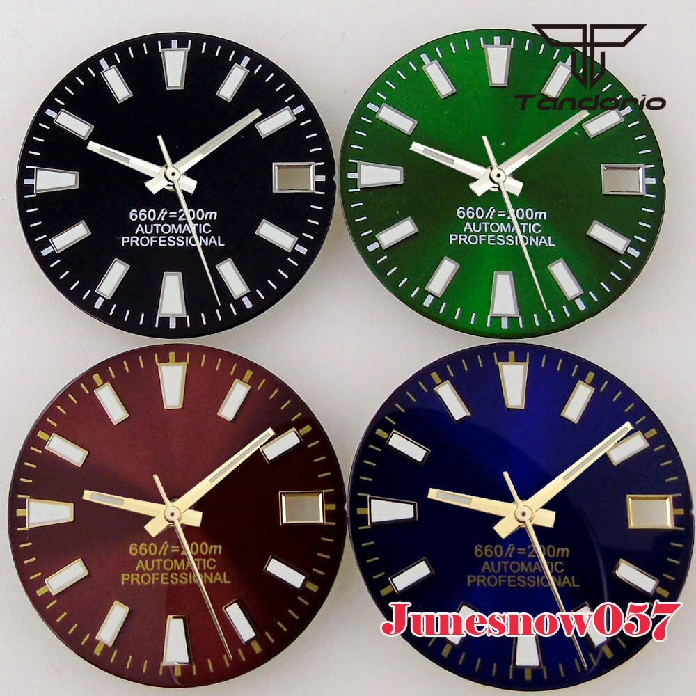 28.5mm Black/Blue/Green/Purple Sunburst Men Watch Dial Fit NH35A NH36A Movement
