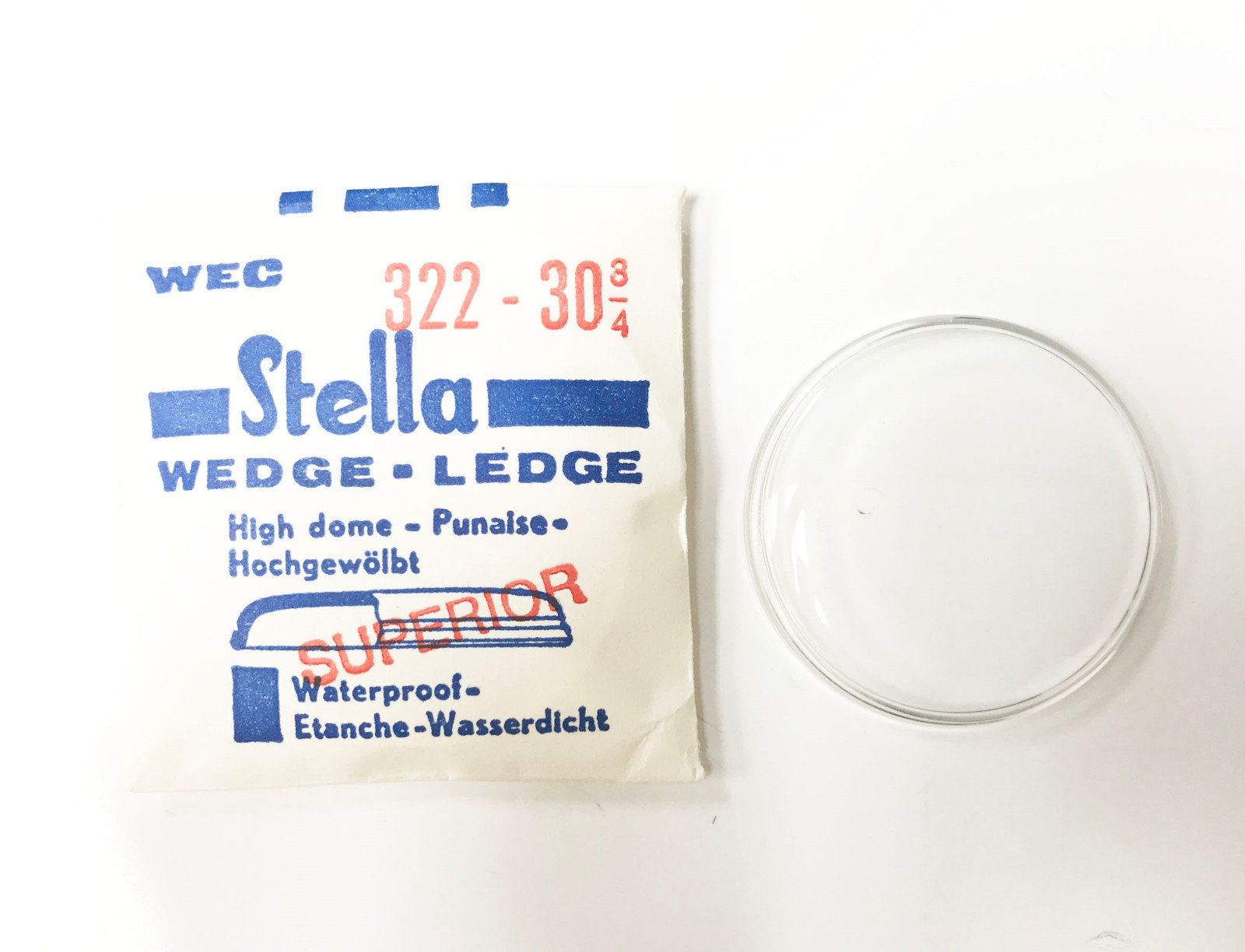 OMEGA STELLA WEC 322-30 3/4 HIGH DOME 32.3 DIAMETER ACRYLIC XTAL