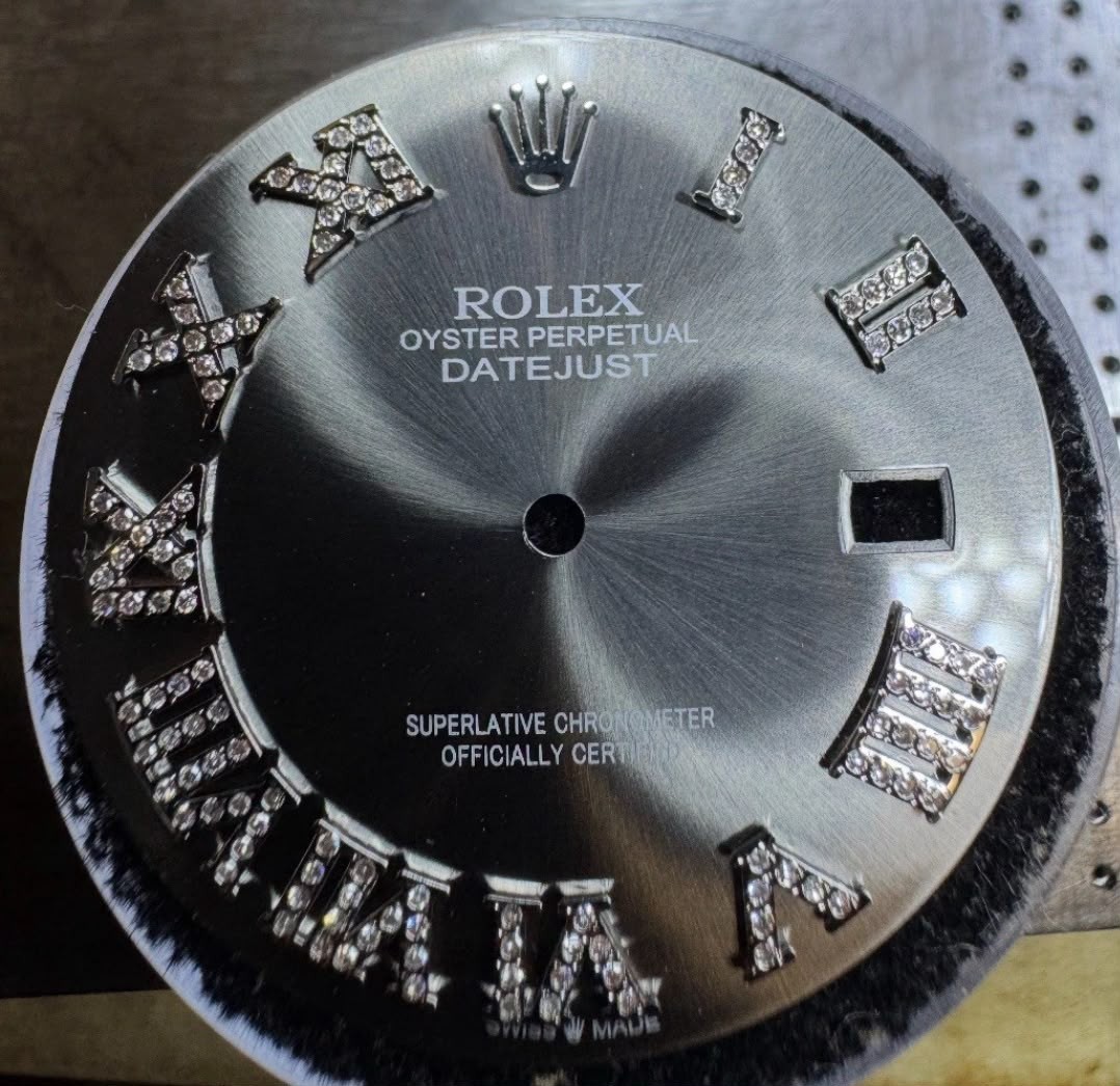 Rolex Datejust II 41mm Custom Rhodium Roman Diamond Dial 116300 116334