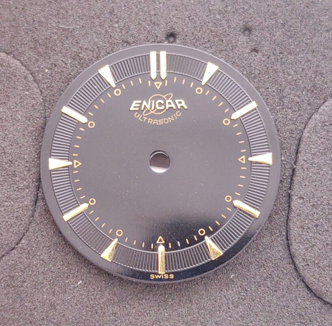 ENICAR ULTRASONIC 25mm Unused STUNNING BLACK Dial