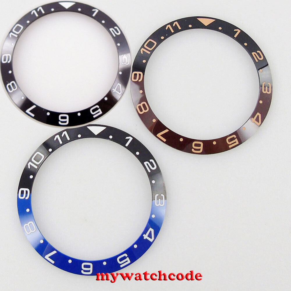 38mm black Rootbeer batman ceramic bezel insert for 40mm Parnis Bliger SUB watch