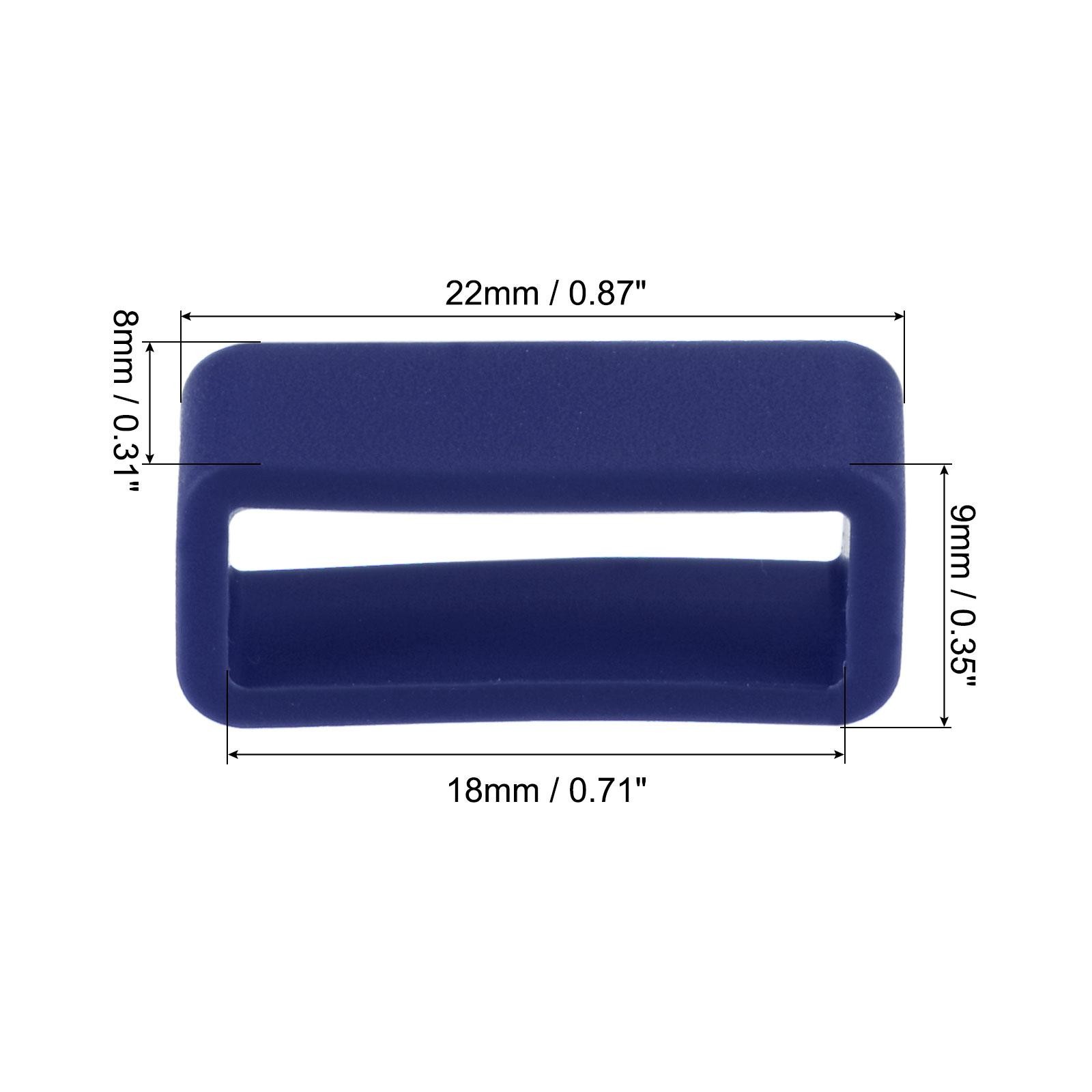 Watch Band Strap Loops Silicone for 18mm Width Watch Band, Deep Blue 4 Pcs