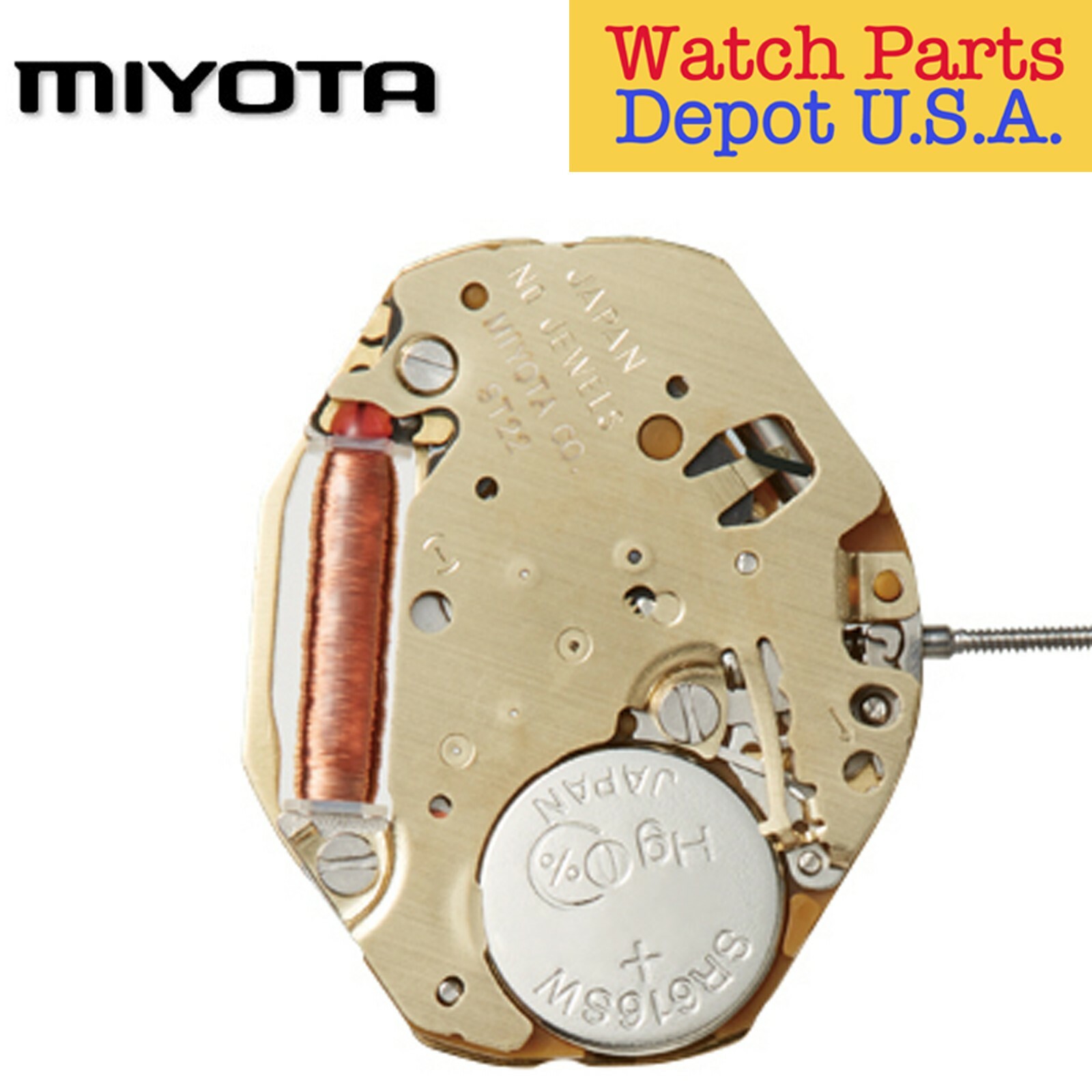 Original Miyota 9T22 Japan Quartz Movement, 2 Hands New!