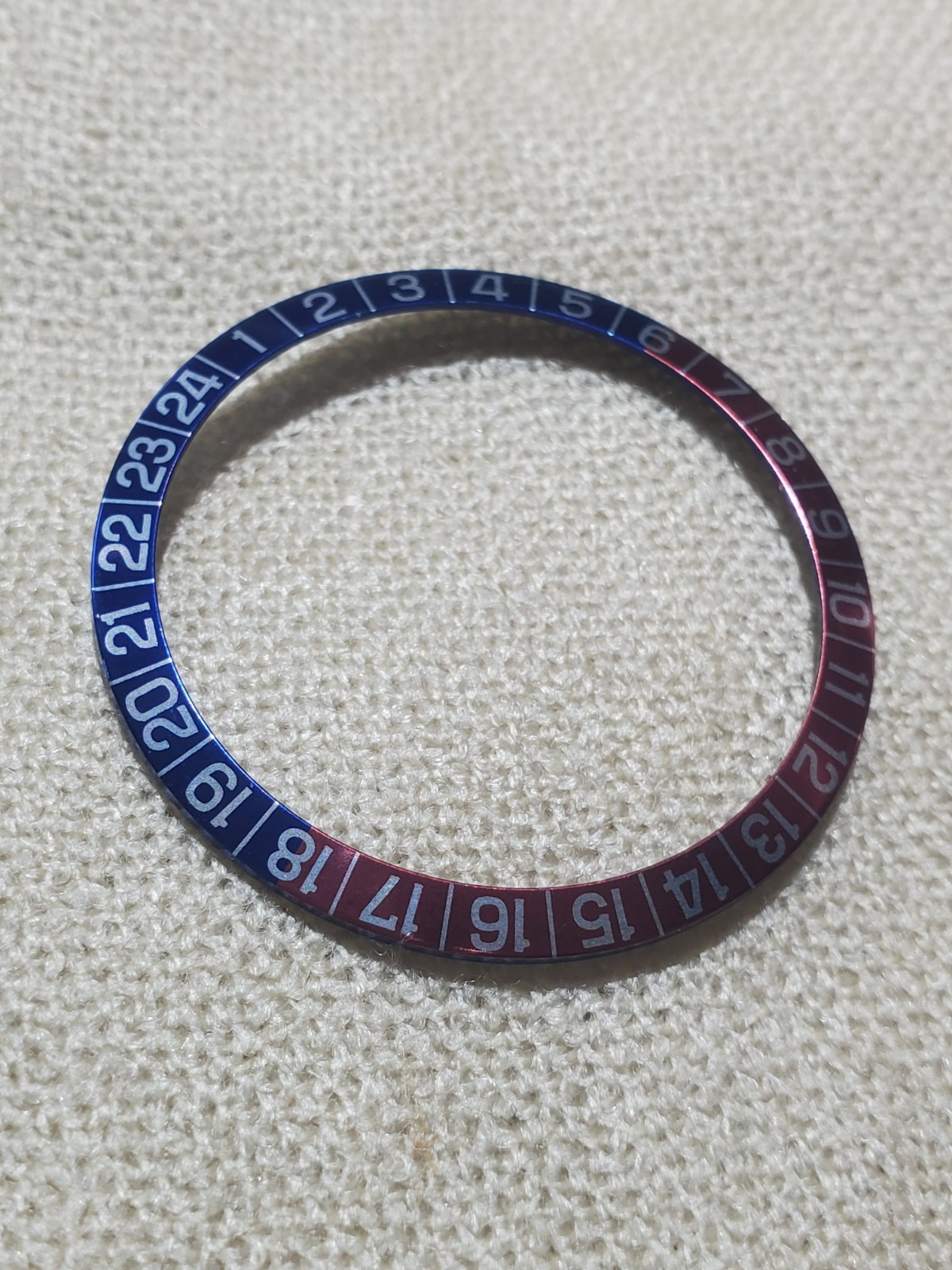 70s Heuer Autavia Divers Chronograph Red and Blue Bezel Insert Part