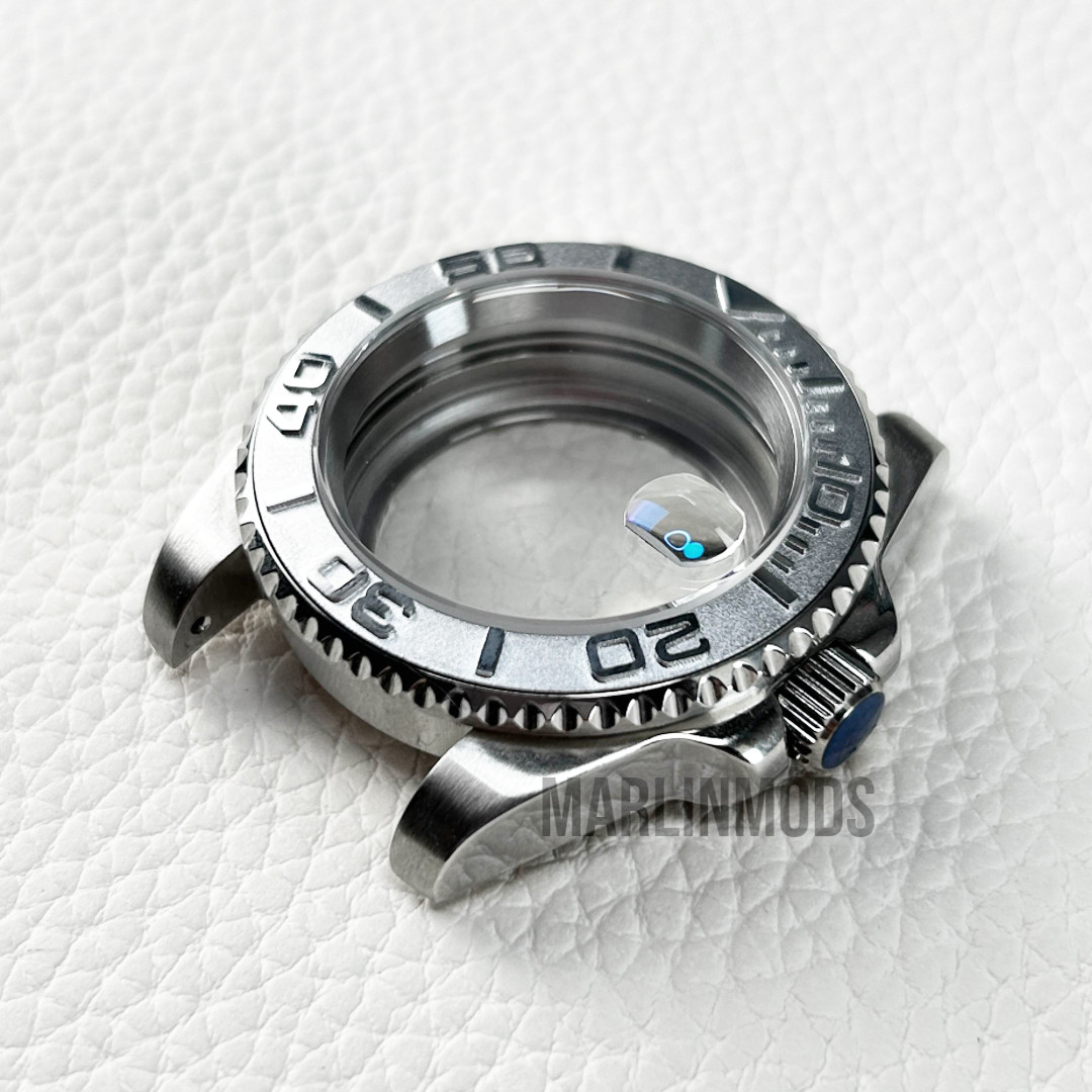 40mm Steel Silver Gray Ceramic Bezel 10Atm Mod Watch Case for Nh34 Nh35 Nh36