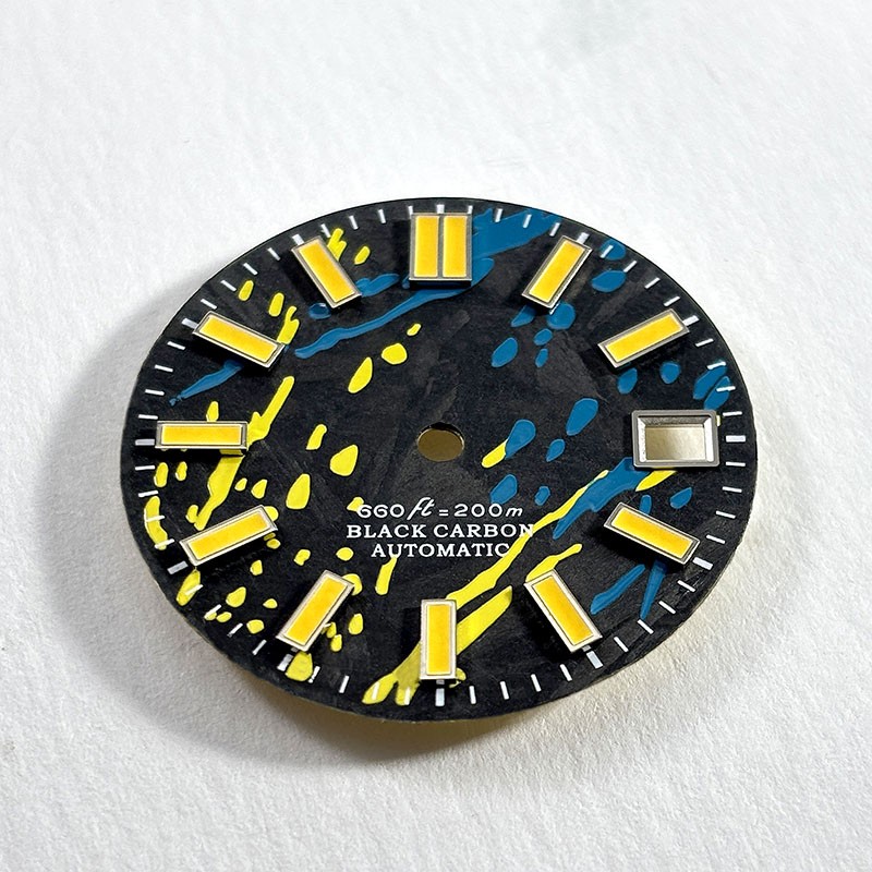 DS Natural Carbon Fiber Painted Graffiti Dial SUB BGW9 Blue Lume Personalization