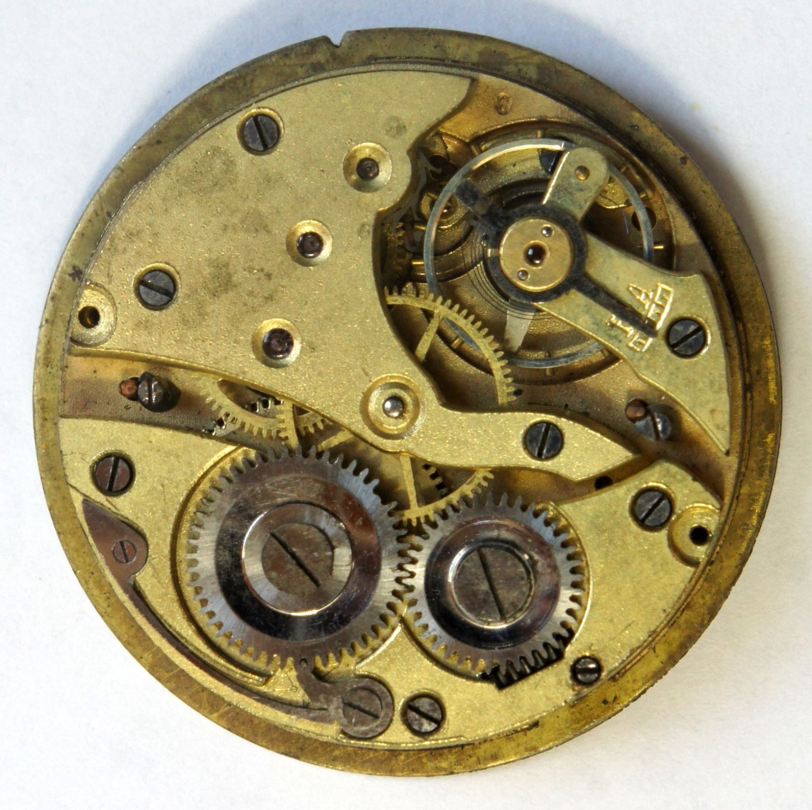 Rare Vintage Darius FHF 17 Lignes Pocket Watch Movement 39mm Swiss Dial Parts