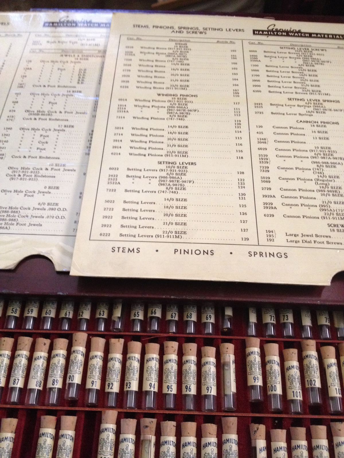 Genuine Hamilton Watch Parts From Vintage Watchmaker’s Material Case Select one