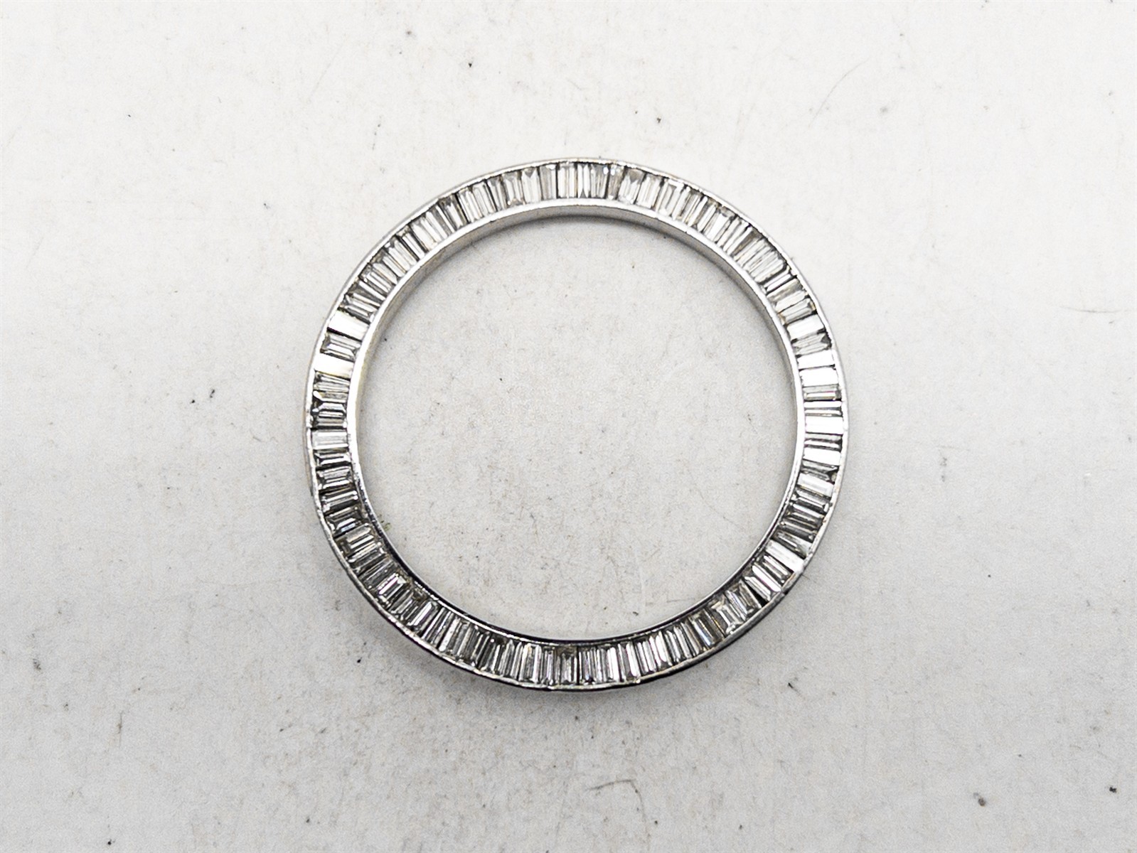 RARE $15,000 5ct VS G Baguette Diamond ROLEX CUSTOM 18k White Gold 36mm BEZEL