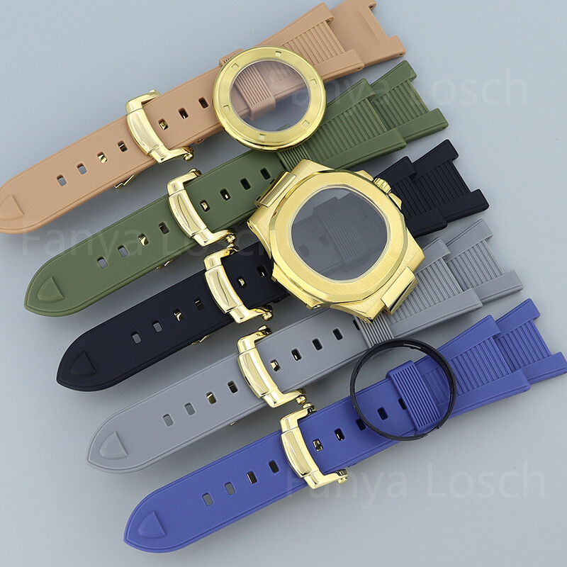 Gold 40mm Luxury Square Watch Case Strap Sapphire Glass For Seiko NH35 NH36 Mov