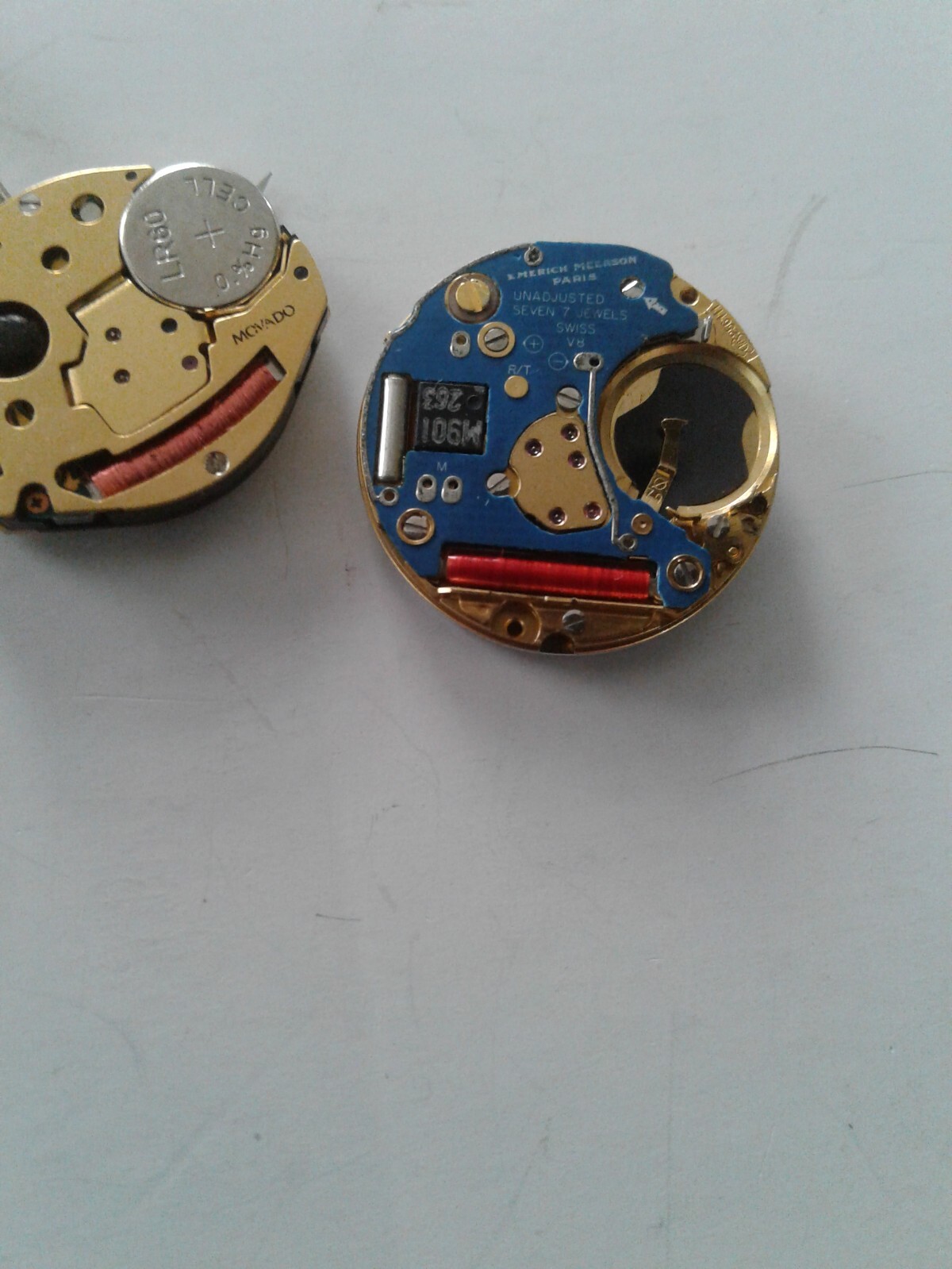 Lot OF 2 Eta 256.111, 902.002 MOVADO WITH HANDS Quartz Swiss WORKING Movement