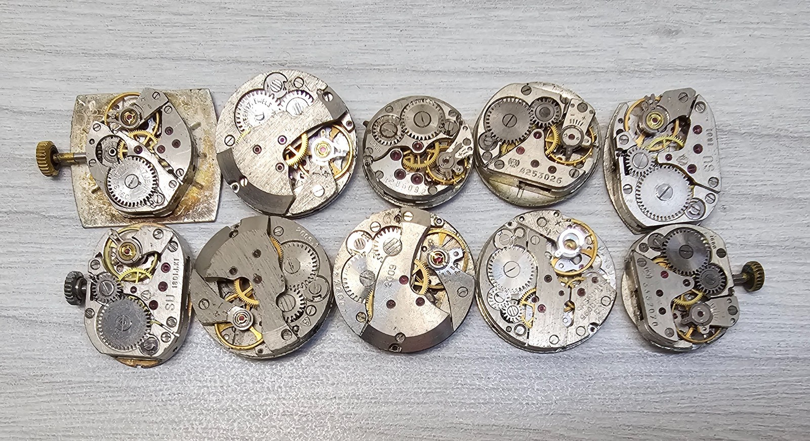 Vintage Soviet Watch Lot 10 USSR Slava Chaika Zarya Luch Parts Repair Steampank