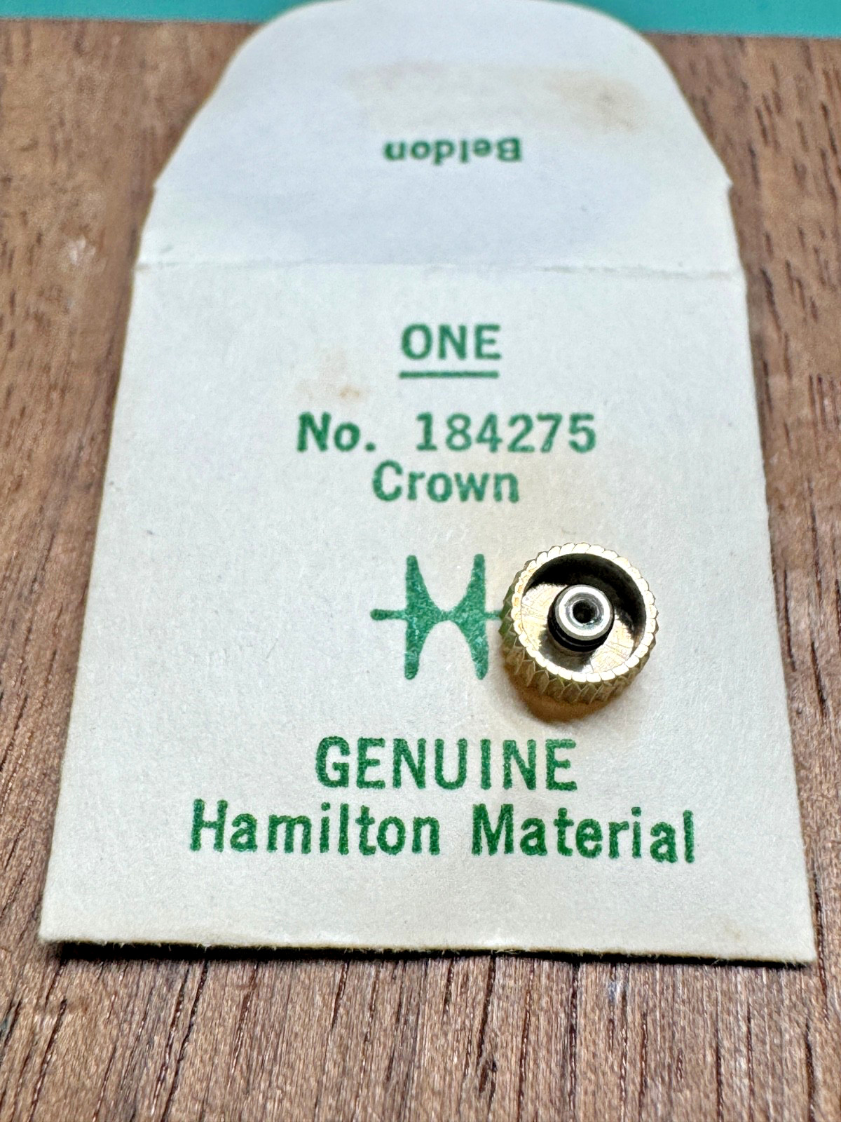 Hamilton Beldon signed genuine watch crown 184275 NOS OEM 8/0-14/0