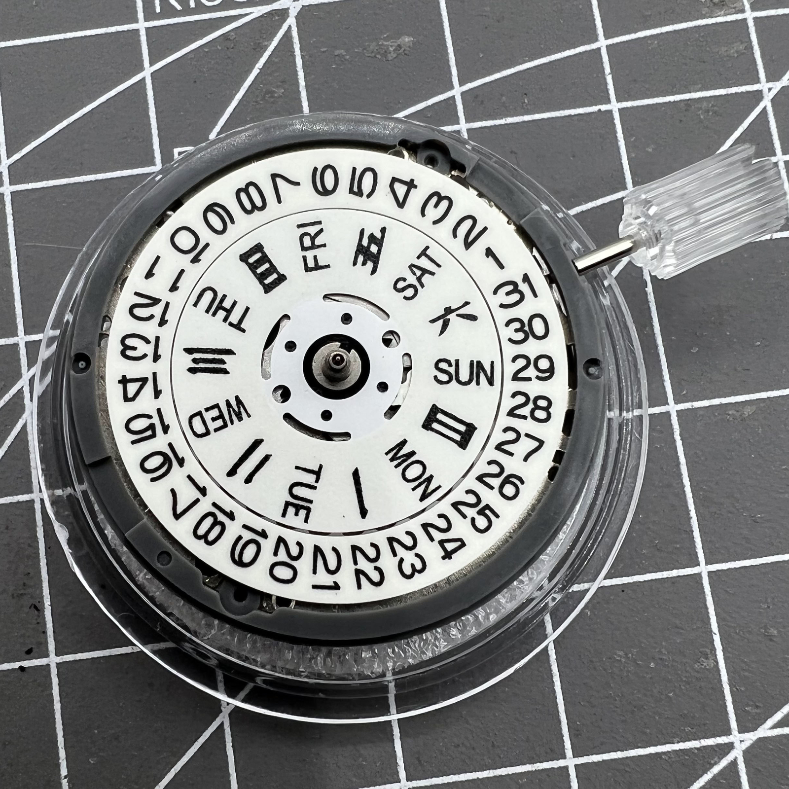 36A White Automatic Mechanical Movement Blue Lume 3/3.8 Crown Position