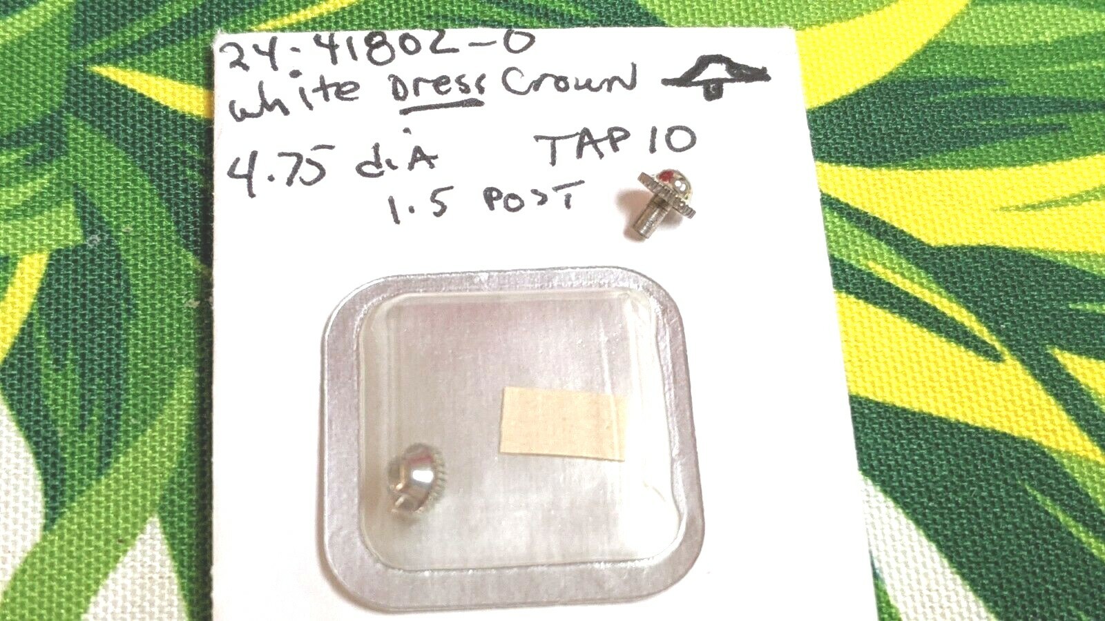 GENUINE ROLEX 24-41802-0 WHITE DRESS CROWN NOS SEALED PACKAGE