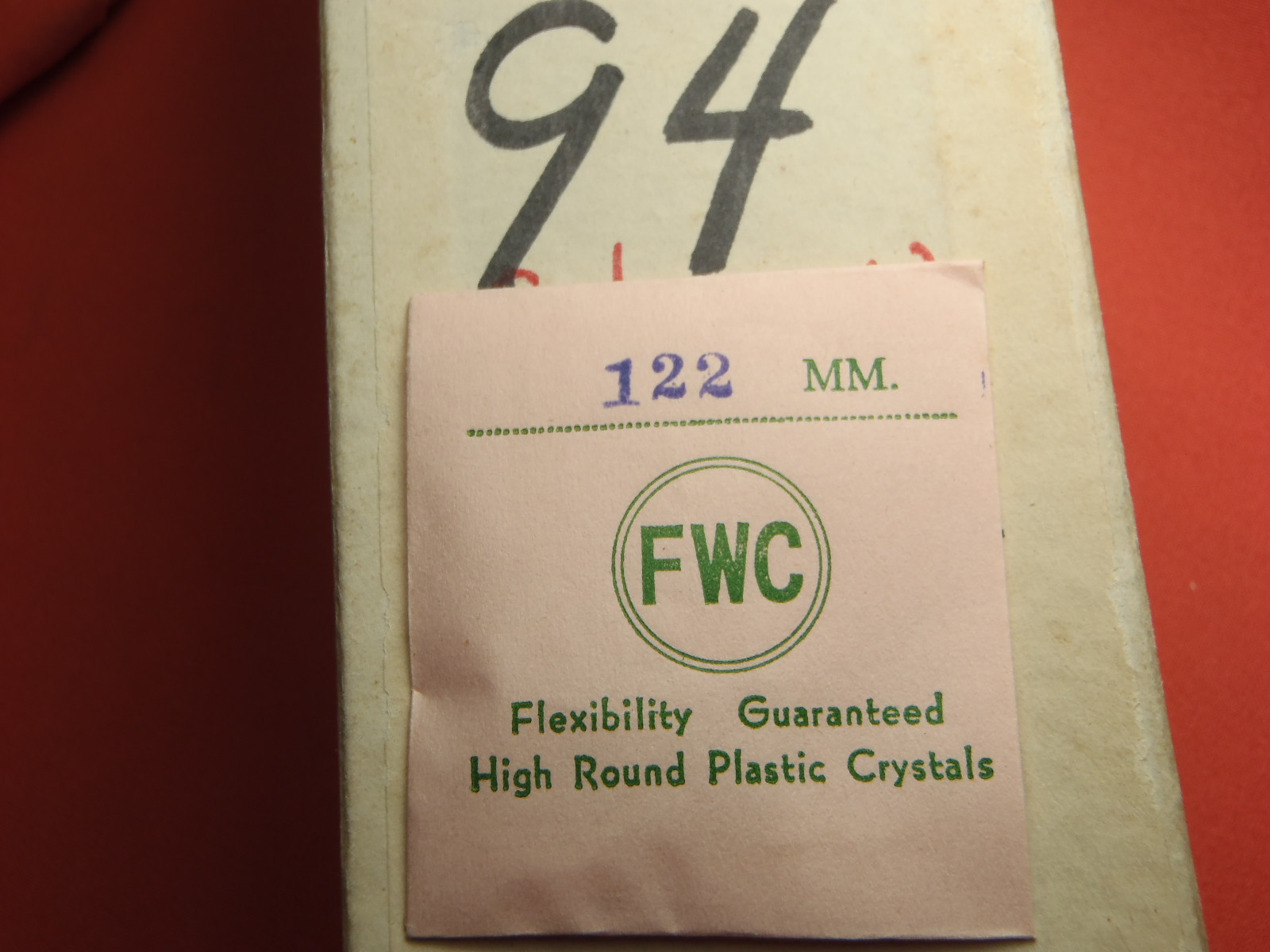 FWC HIGH ROUND Diamond Edge PLASTIC WATCH CRYSTAL 12.2 MM NOS