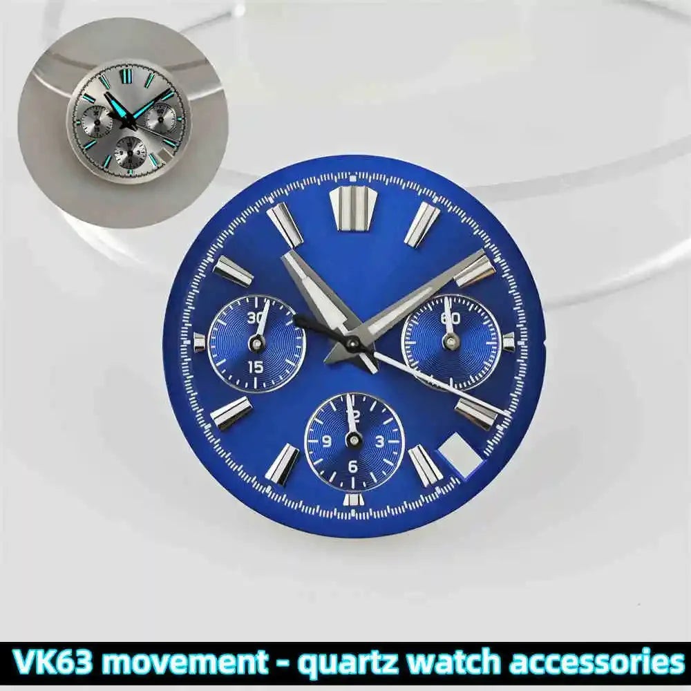 39mm Transparent Acrylic Watch Case 20mm Watch Bands Set 29.5mm Dial for VK63
