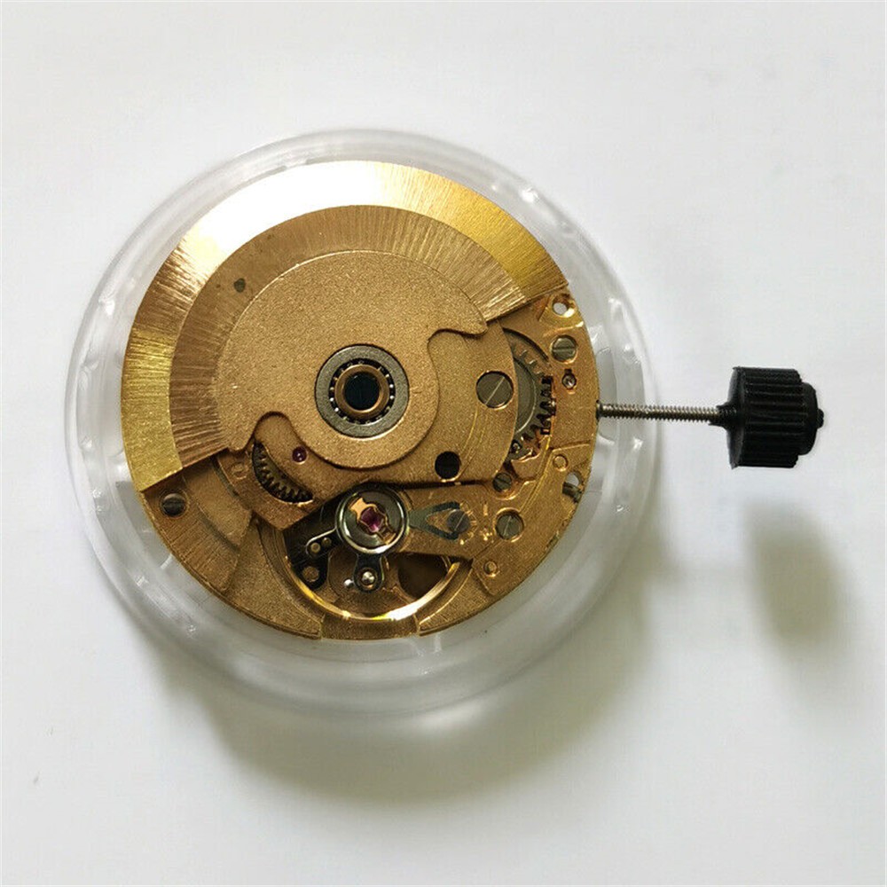 Gold 3 hands Single Calendar Automatic Mechanical Movement Replacement For 2824