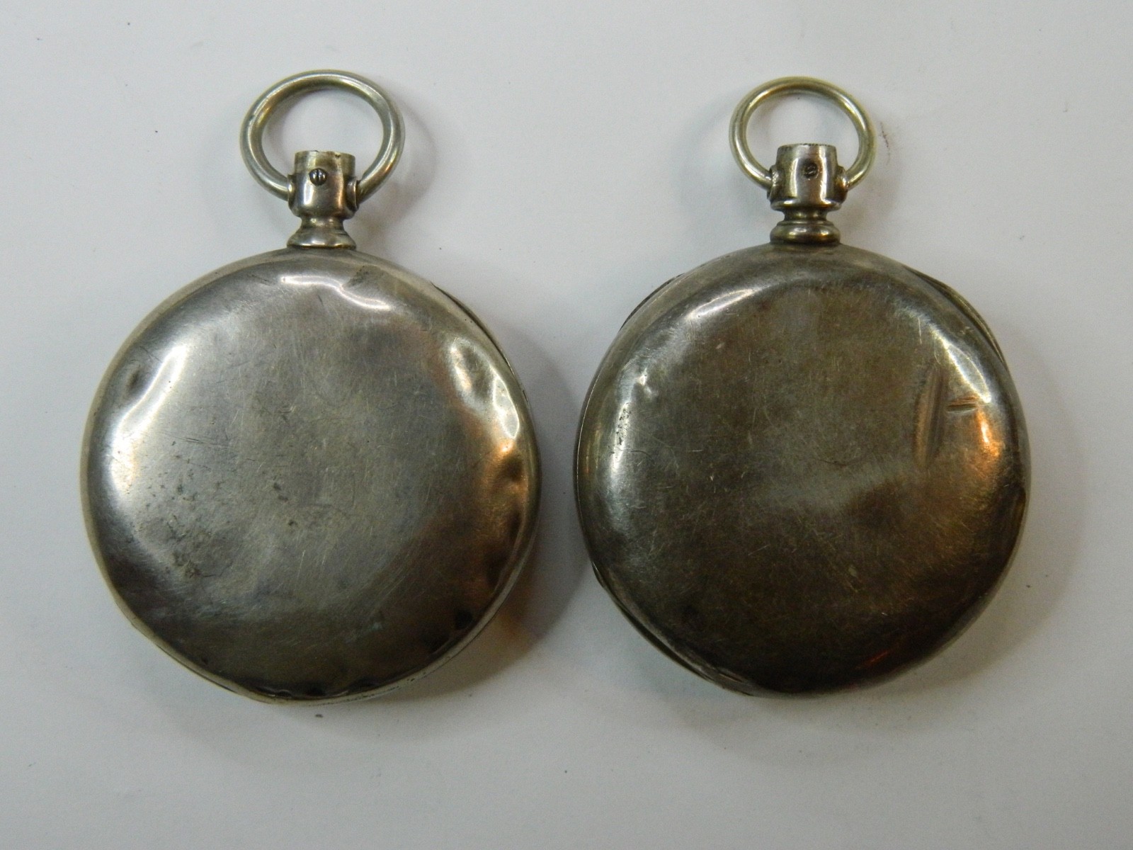 2 VINTAGE 18S DUEBER NEWPORT COIN SILVER POCKET WATCH CASE LOT – 145g