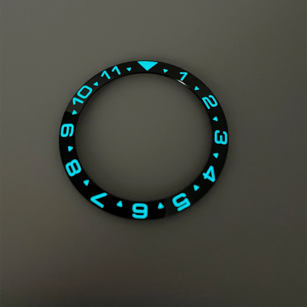 Watch Slope Ceramic Bezel Inserts Dual Time Super Blue Luminous ForSKX007 SKX009