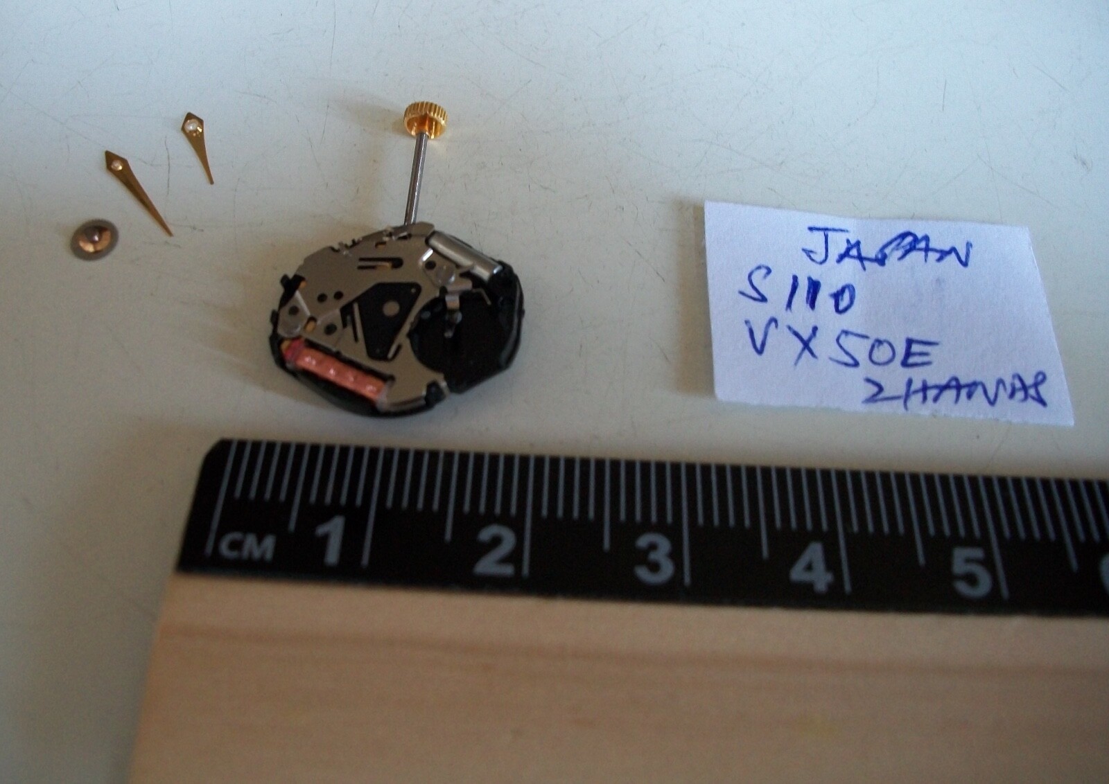 S110 VX50E JAPAN WATCH MOVEMENT WITH STEM AND 2 HANDS