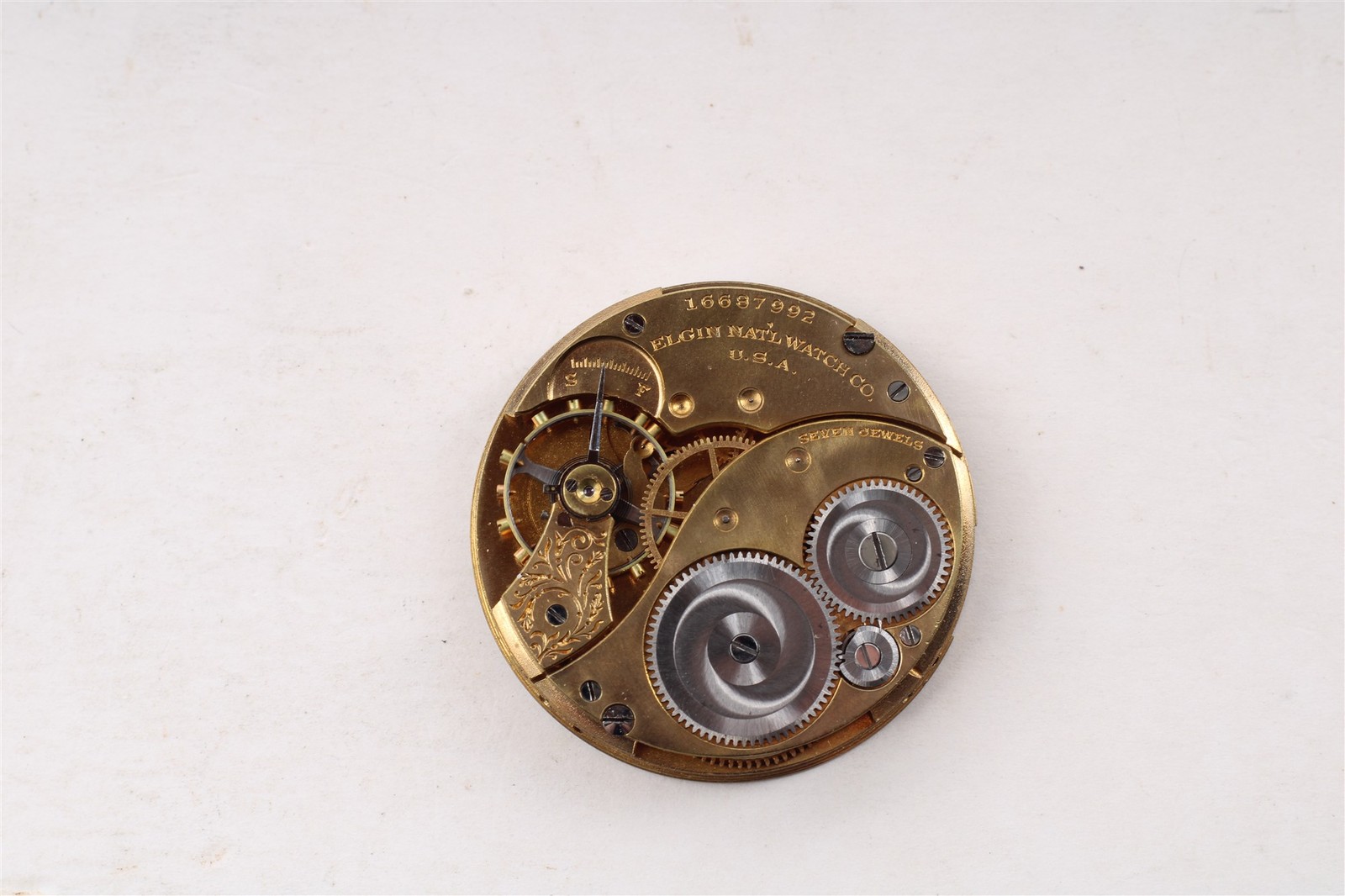 Elgin Hunt Pocket Watch Movement 12 Size 7 Jewel-PC-186
