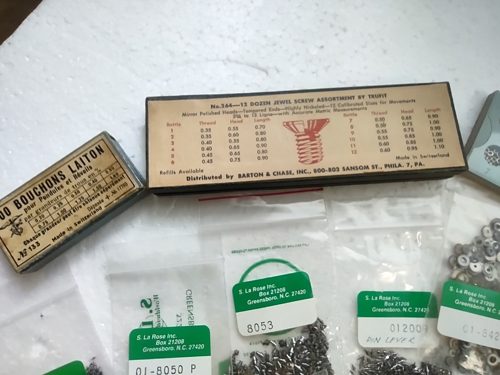 Odd Lot Watch Parts – Mainsprings, Clicks, Screws, Etc.