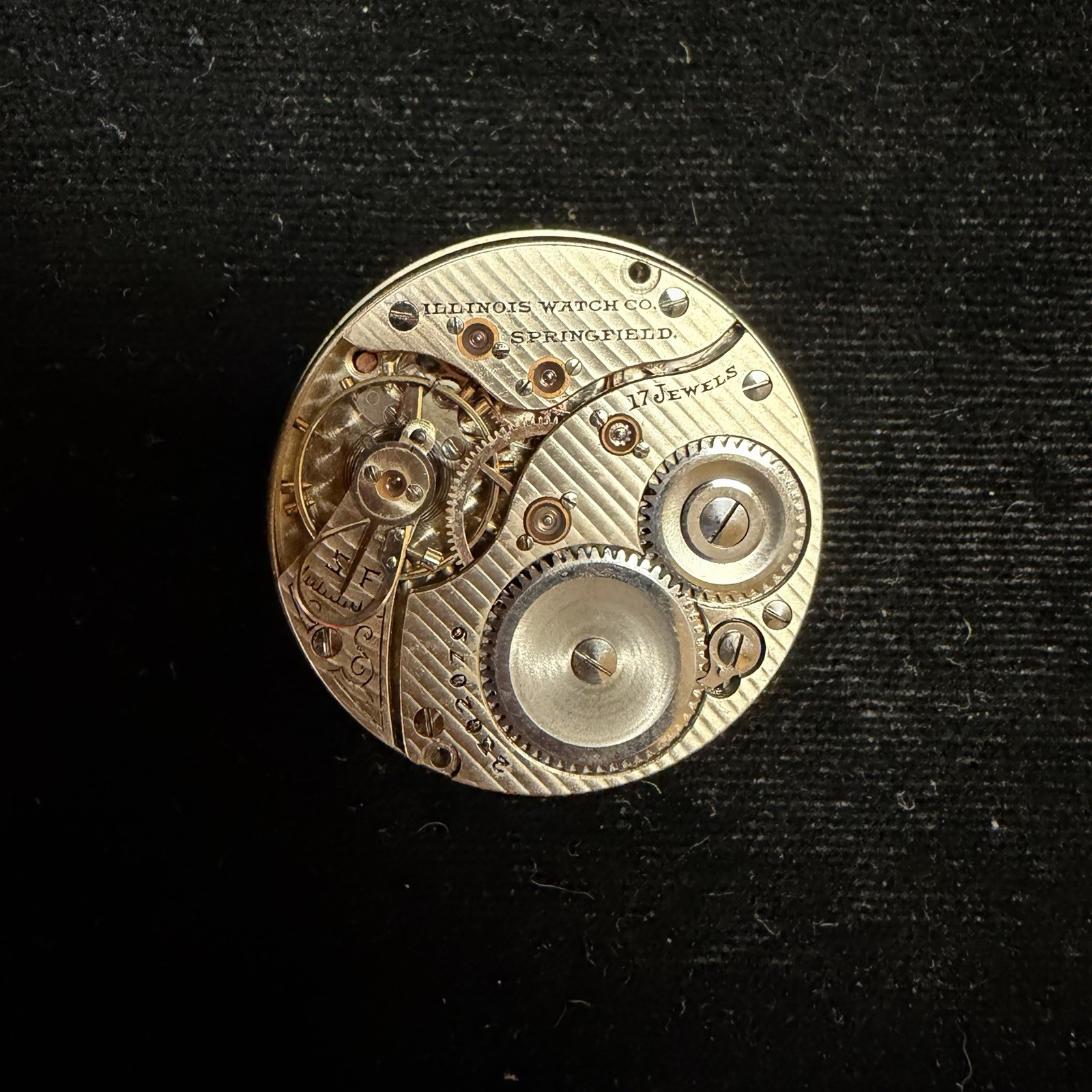 1910 ILLINOIS 0s 17J GRADE 57 POCKET WATCH MOVEMENT & DIAL For Parts Or Repair