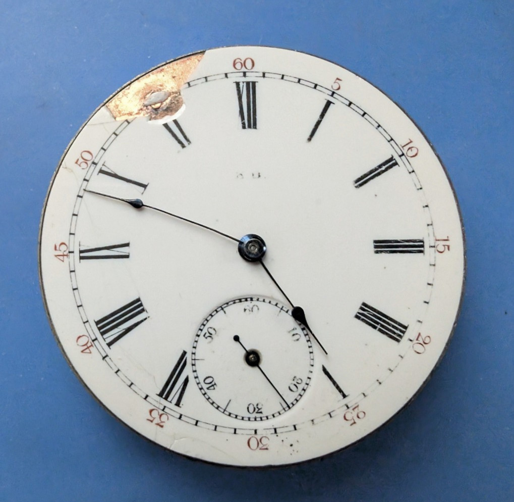 VINTAGE 16 SIZE TRENTON WATCH CO GRADE 130 POCKET WATCH MOVEMENT NOT RUNNING