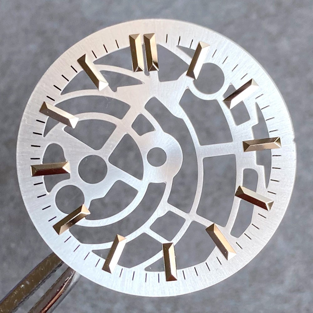 Black Gray 29mm Watch Dial for NH70 NH72 NH71 NH35 NH38 Skeleton Hollow Dial