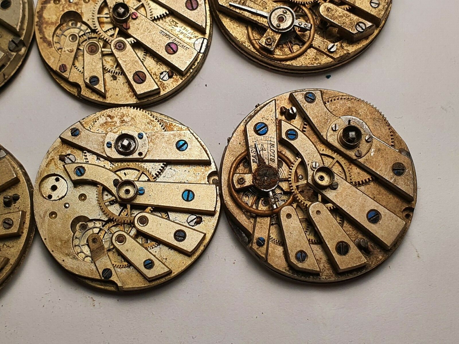 cylindre pocket watch movements for parts joblot