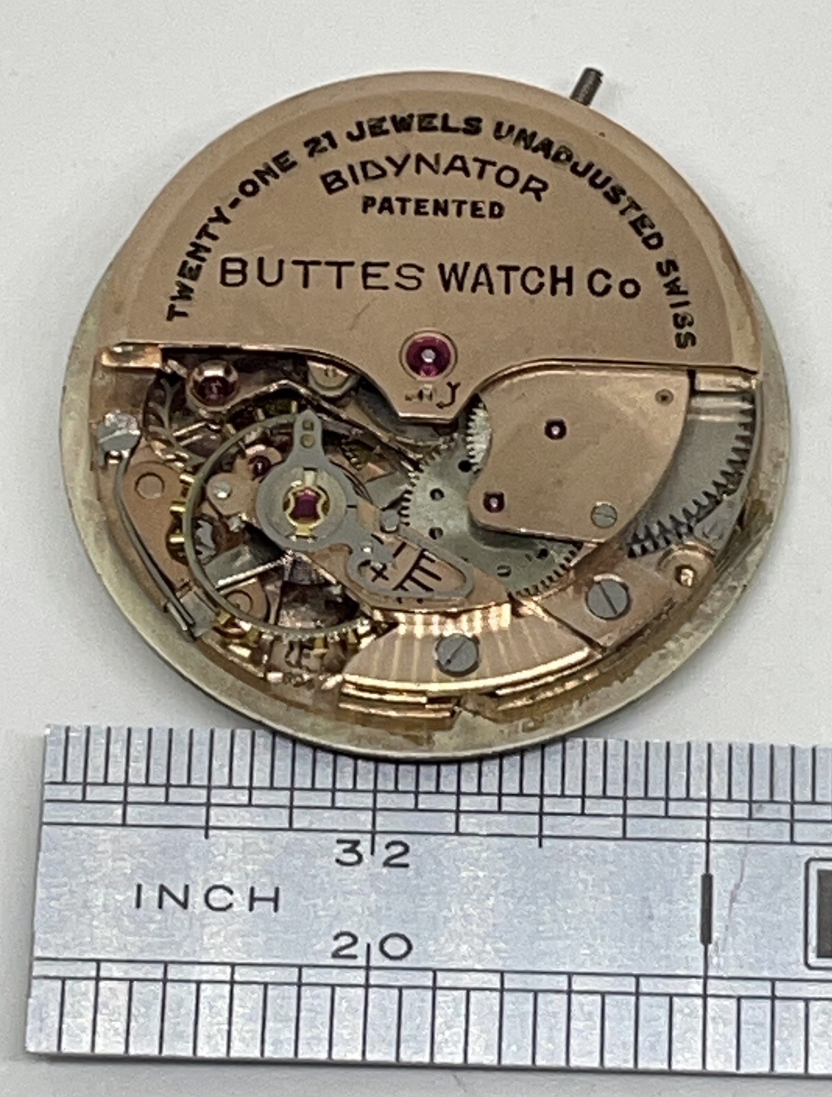 BWC AUTOMATIC MOVEMENT/BUTTES WATCH CO 21 Jewels Incabloc Swiss Runs