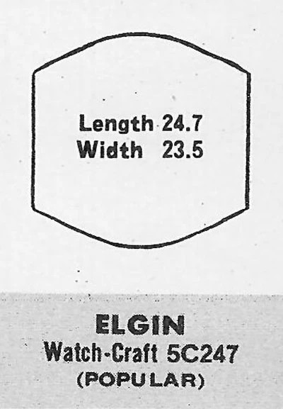 ELGIN : LEGIONNAIRE – Tonneau 24.7mm x 23.5mm