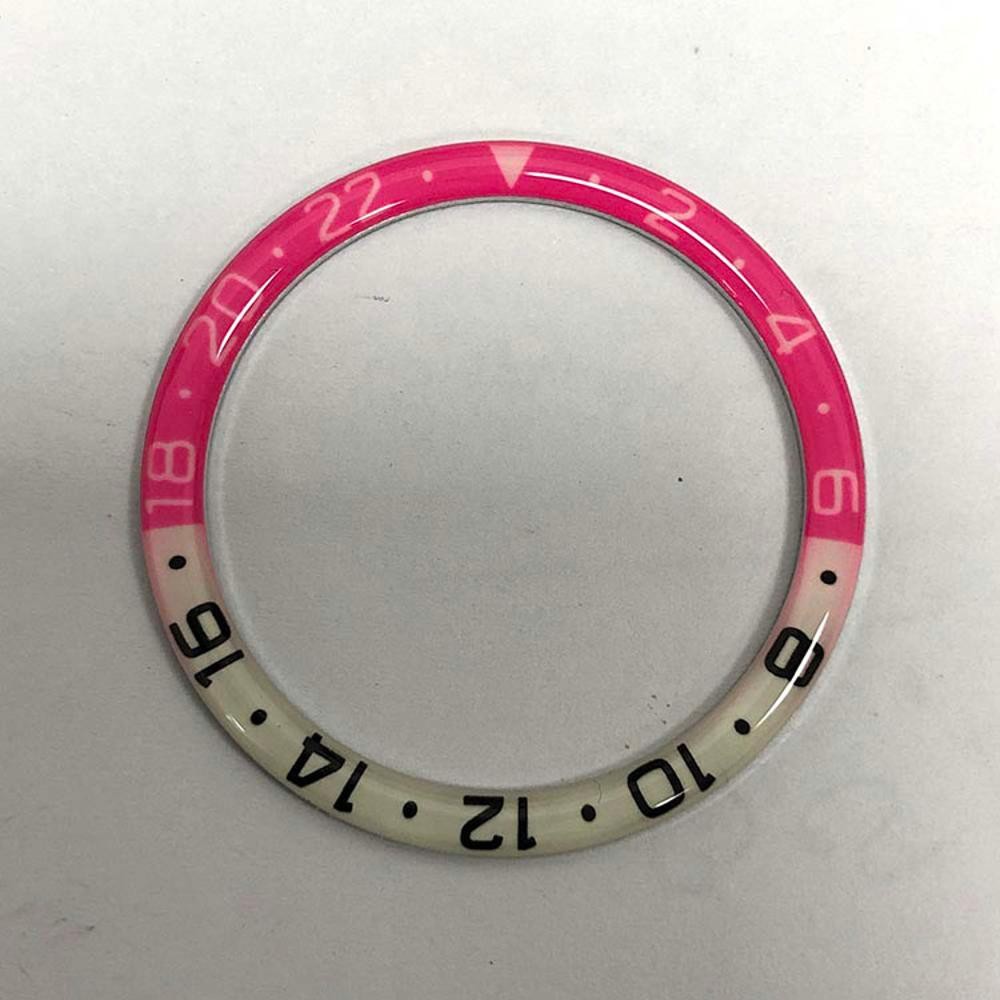 For GMT Watch Case 38MM-31.3MM Aluminum Bezel Blue Luminous Watch Bezel Insert
