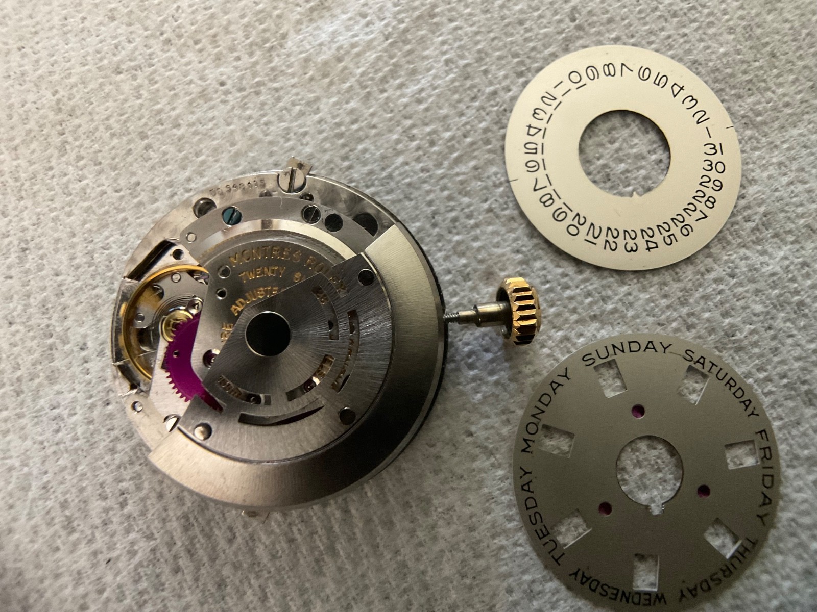 Rolex president 1556 Movement For 1803 1807 Day-Date with dials and stem 70s