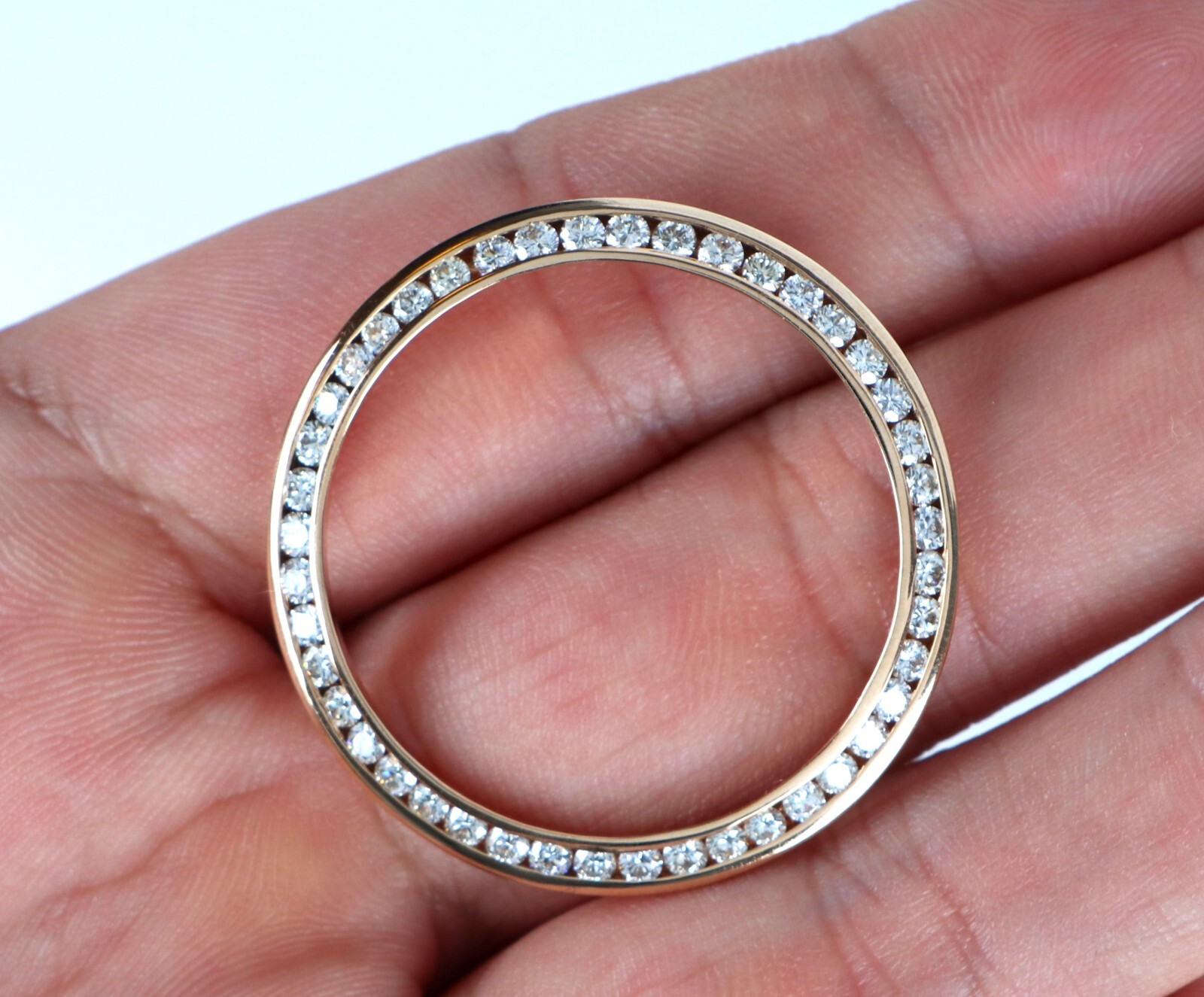 Aftermarket Rolex DateJust 10K Yellow Gold 36mm Channel Set Diamond Watch Bezel