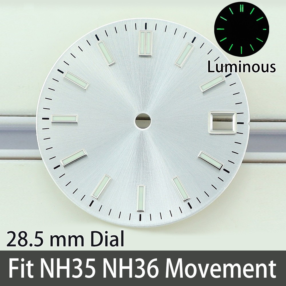 28.5mm Date Watch Dials Matte 3C Luminous Modify SKX013 For Seiko NH35 Movement