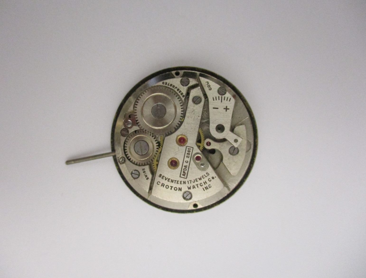 Rare Vintage Croton Watch Co 17 Jewel Swiss Mechanical Movement cal. AFDA C 2361