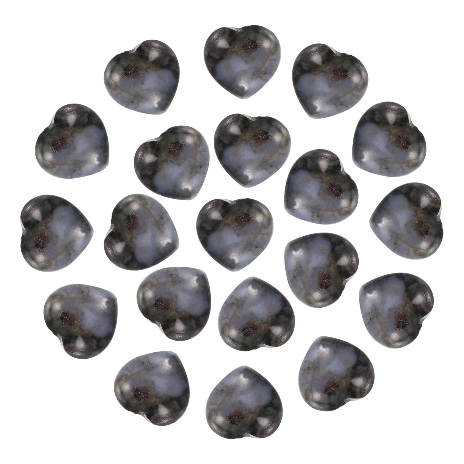 PATIKIL 20Pcs Natural Heart Shaped Crystal Stone, 0.6 1.2 Inch, Labradorite