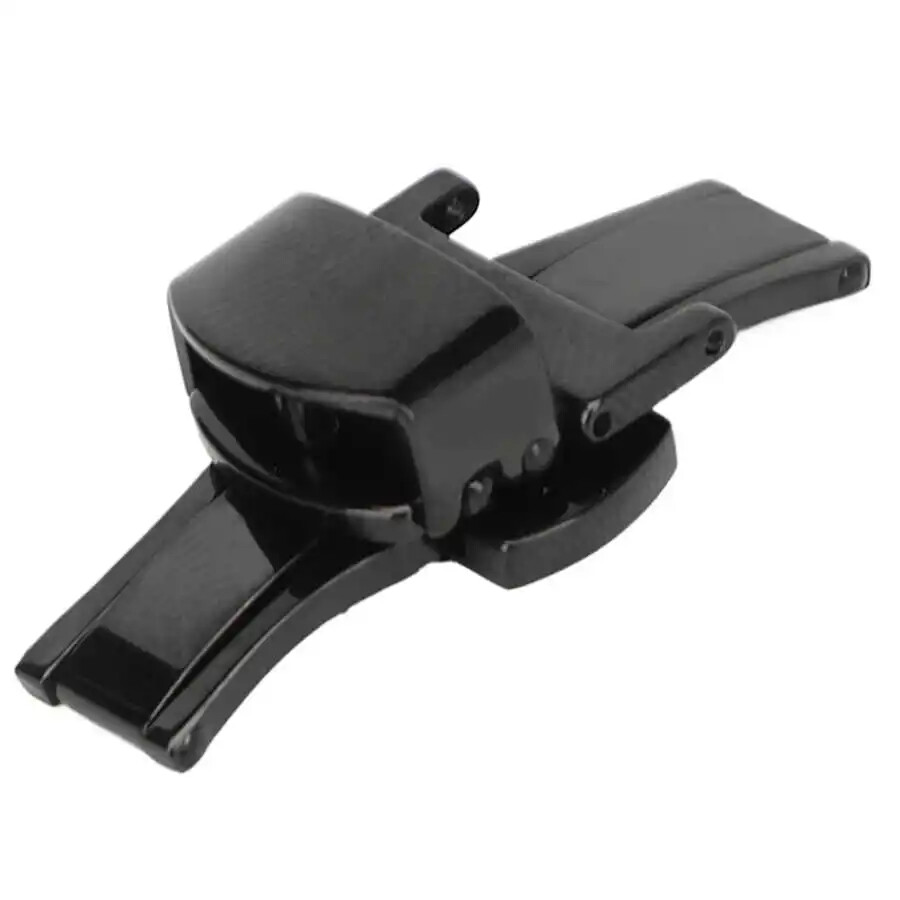 Black Watch Strap Buckle Watch Clasp Stainless Steel Double Push Button