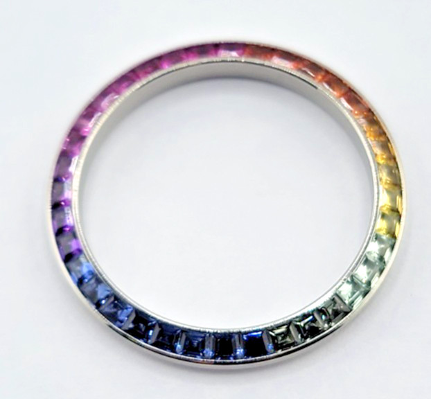 Rolex Datejust 36mm Rainbow Dial | Custom Silver Finish | Synthetic Gemstone Mar