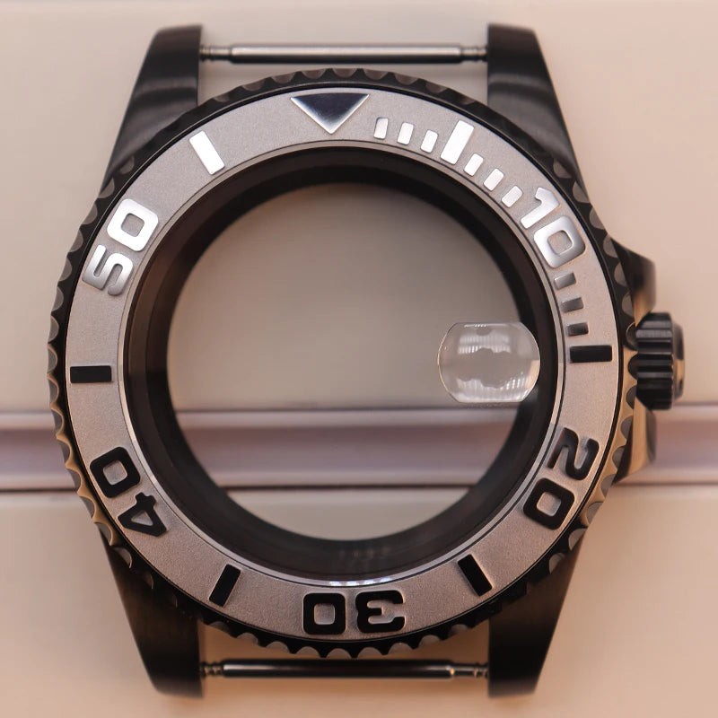 40mm Watch Case Sapphire Yacht Bezel For nh35 nh34 NH36 NH38 Eta2824 Miyota 8215