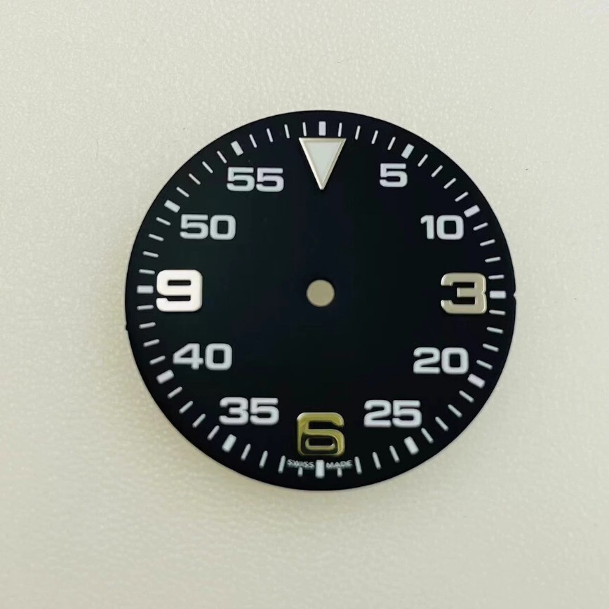 369 Dial Black Blue-Green Luminous Dial 31mm/28.5mm for NH35/NH36 Movement