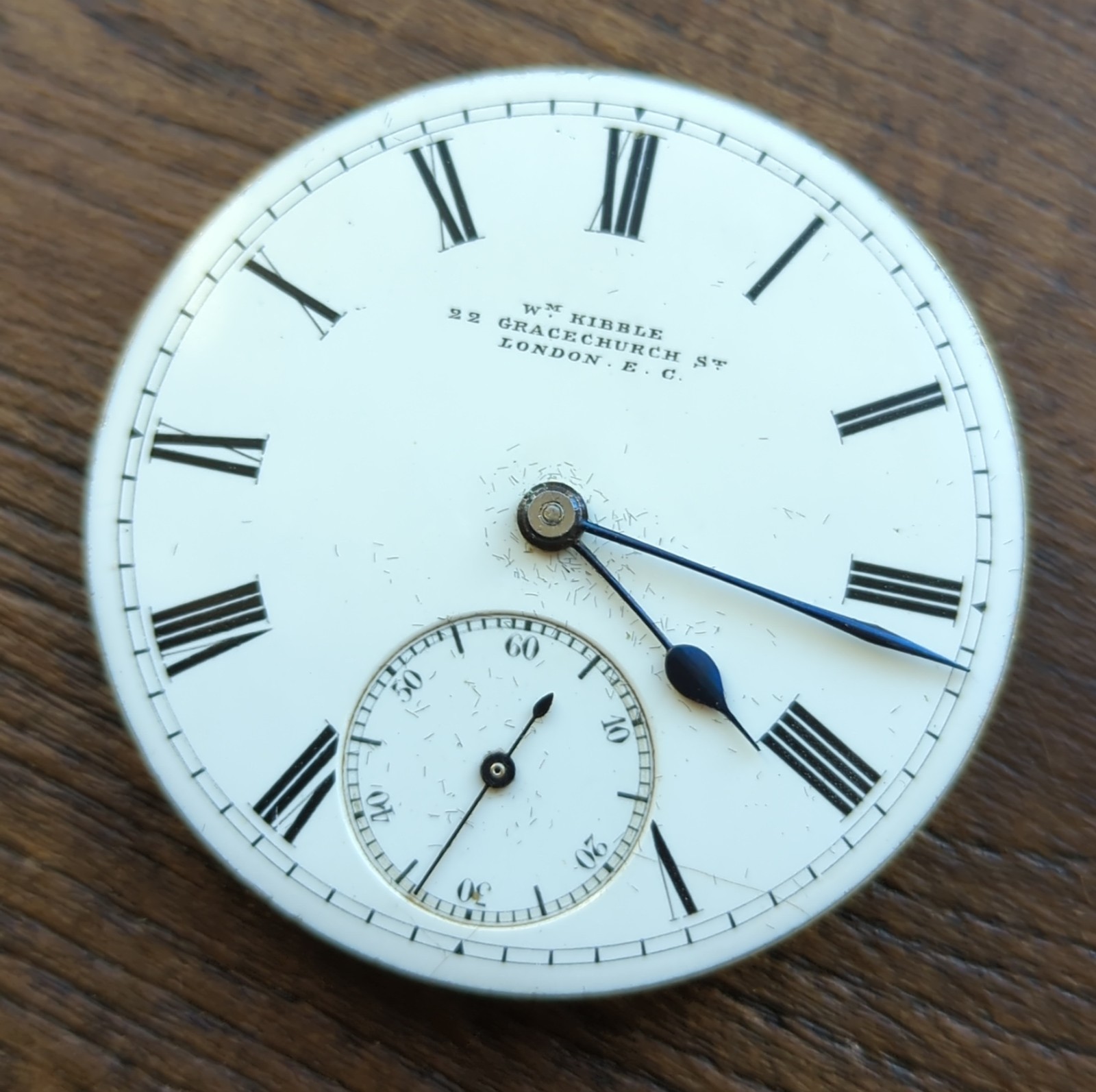 H. Williamson English Pocket Watch Movement 16 Jewels Ticking but Stops (G81)