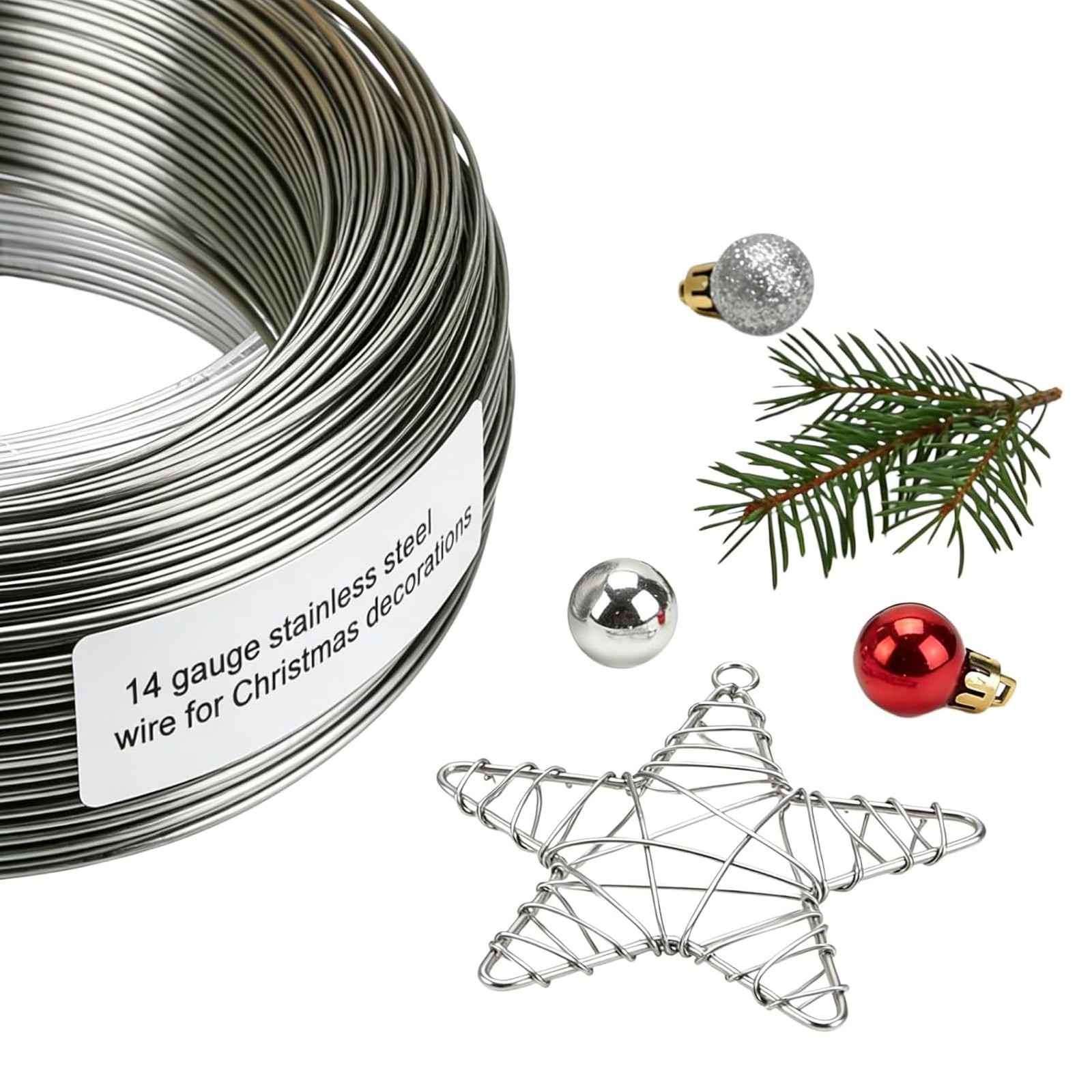 14 Gauge 304 Stainless Steel Wire 1.6mm Diameter 65 Feet Rustproof Heavy Duty