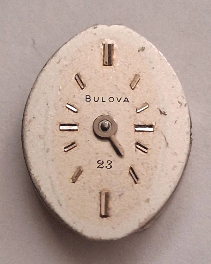 #302, Bulova 5AT. 23 Jewel Bad Hairspring. No Stem, For Parts Movement.