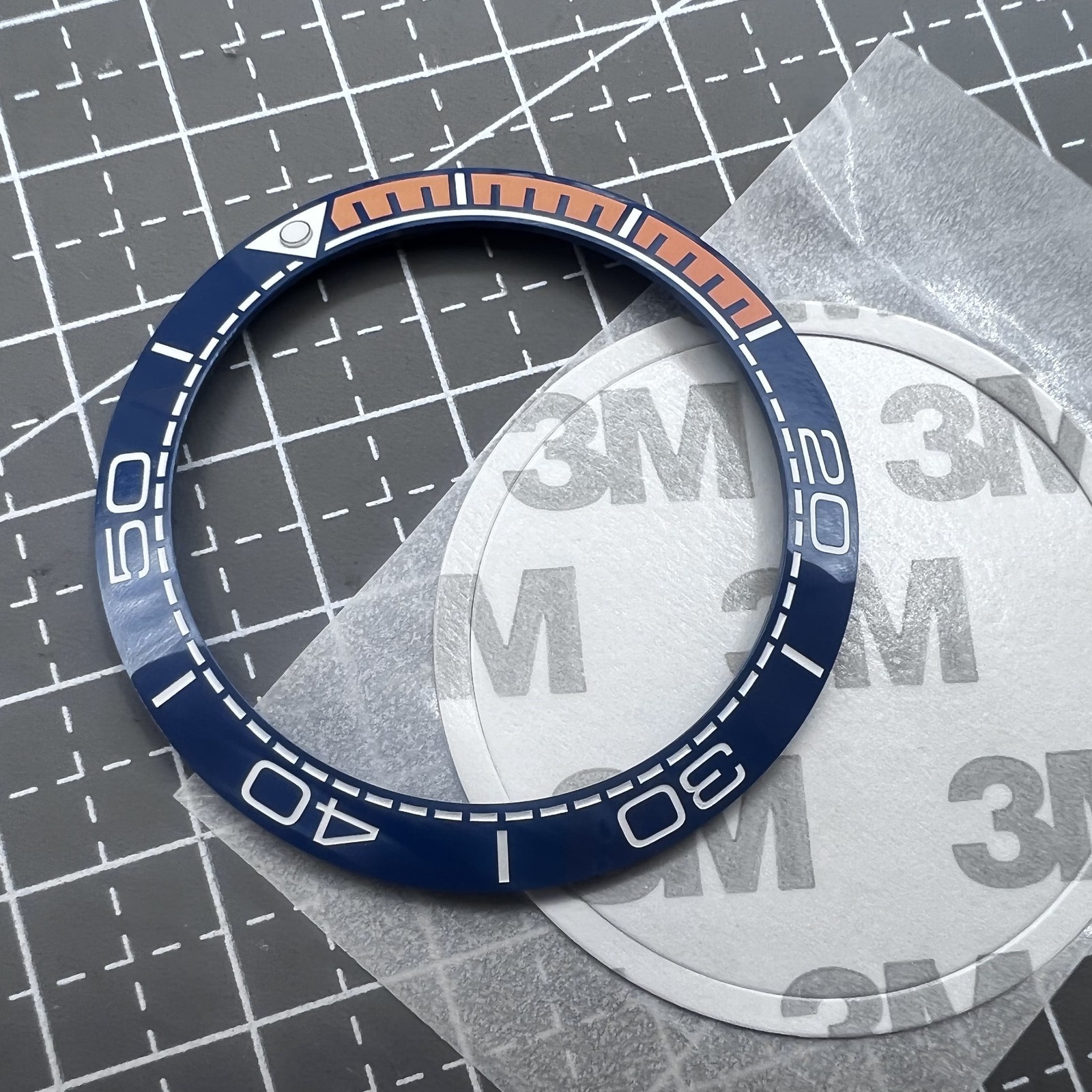 41.5mm/32.5mm Ceramic Watch Bezel Insert Dark Blue Bezel Orange Font Watch Parts